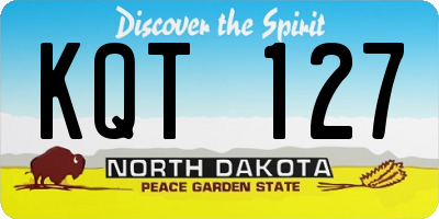 ND license plate KQT127