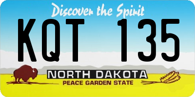 ND license plate KQT135