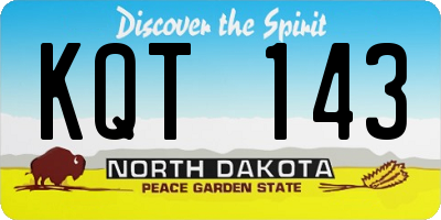 ND license plate KQT143