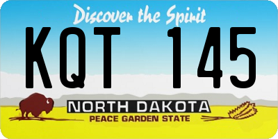 ND license plate KQT145