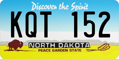ND license plate KQT152