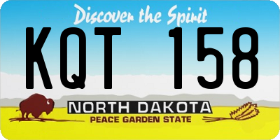 ND license plate KQT158