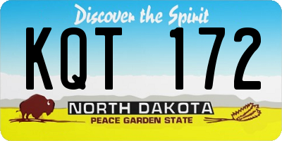 ND license plate KQT172
