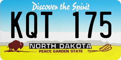 ND license plate KQT175