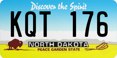 ND license plate KQT176