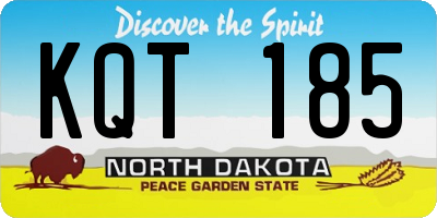 ND license plate KQT185