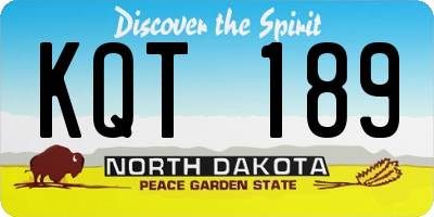 ND license plate KQT189