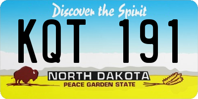ND license plate KQT191