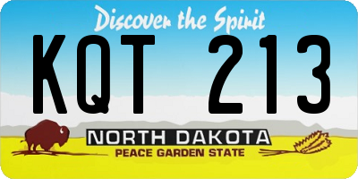 ND license plate KQT213