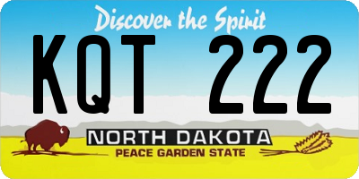 ND license plate KQT222