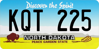 ND license plate KQT225