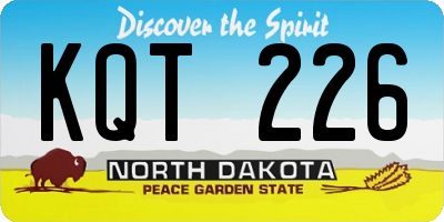 ND license plate KQT226