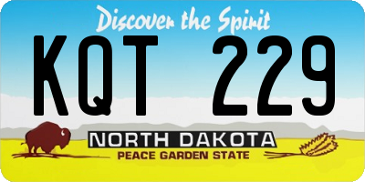 ND license plate KQT229