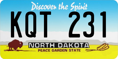 ND license plate KQT231