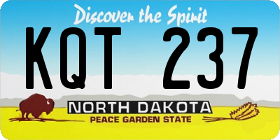 ND license plate KQT237