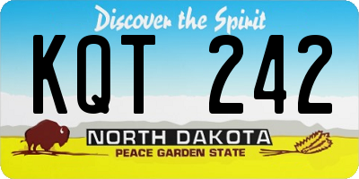ND license plate KQT242