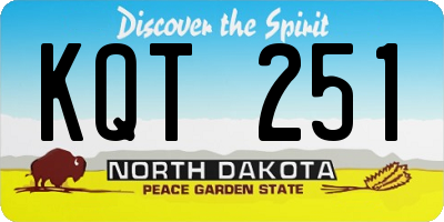 ND license plate KQT251