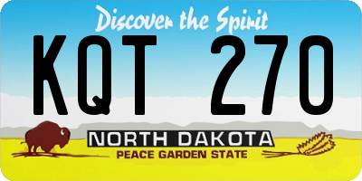 ND license plate KQT270