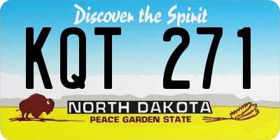 ND license plate KQT271