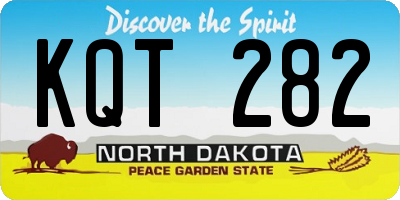 ND license plate KQT282
