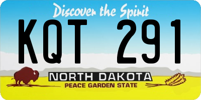 ND license plate KQT291