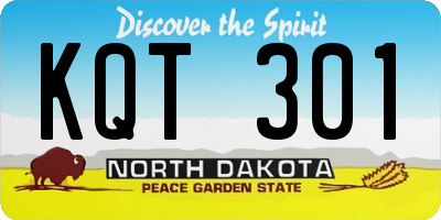 ND license plate KQT301
