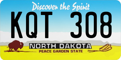 ND license plate KQT308