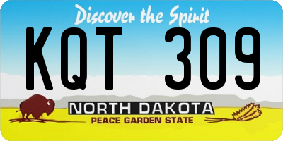 ND license plate KQT309