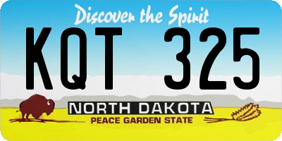 ND license plate KQT325