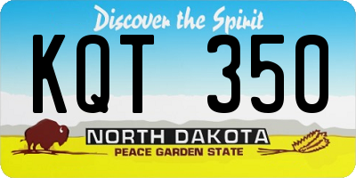 ND license plate KQT350