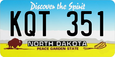 ND license plate KQT351