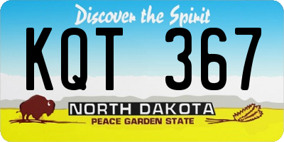 ND license plate KQT367