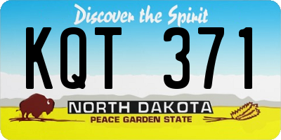 ND license plate KQT371