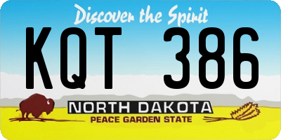 ND license plate KQT386