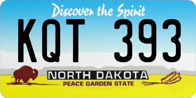 ND license plate KQT393