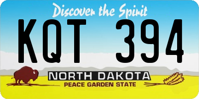 ND license plate KQT394