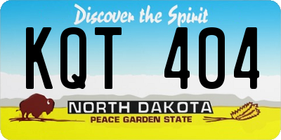 ND license plate KQT404