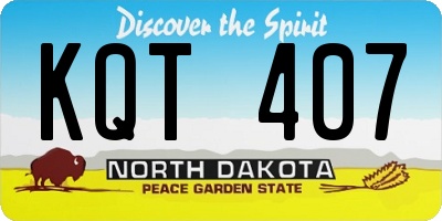 ND license plate KQT407