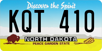 ND license plate KQT410