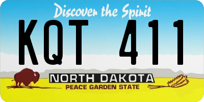 ND license plate KQT411