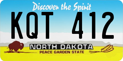 ND license plate KQT412