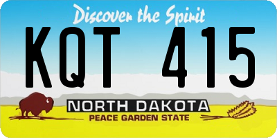 ND license plate KQT415