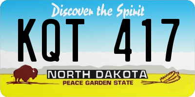 ND license plate KQT417