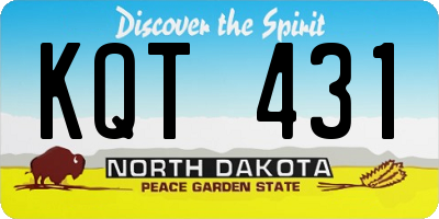 ND license plate KQT431
