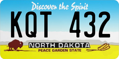 ND license plate KQT432