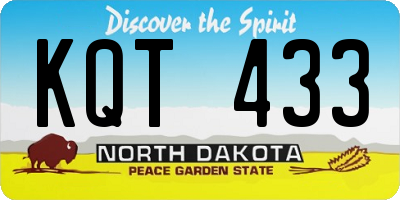 ND license plate KQT433