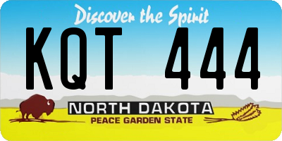 ND license plate KQT444