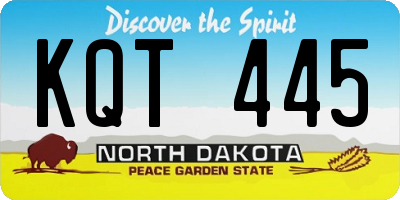 ND license plate KQT445