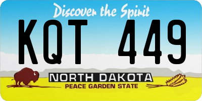 ND license plate KQT449