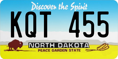 ND license plate KQT455